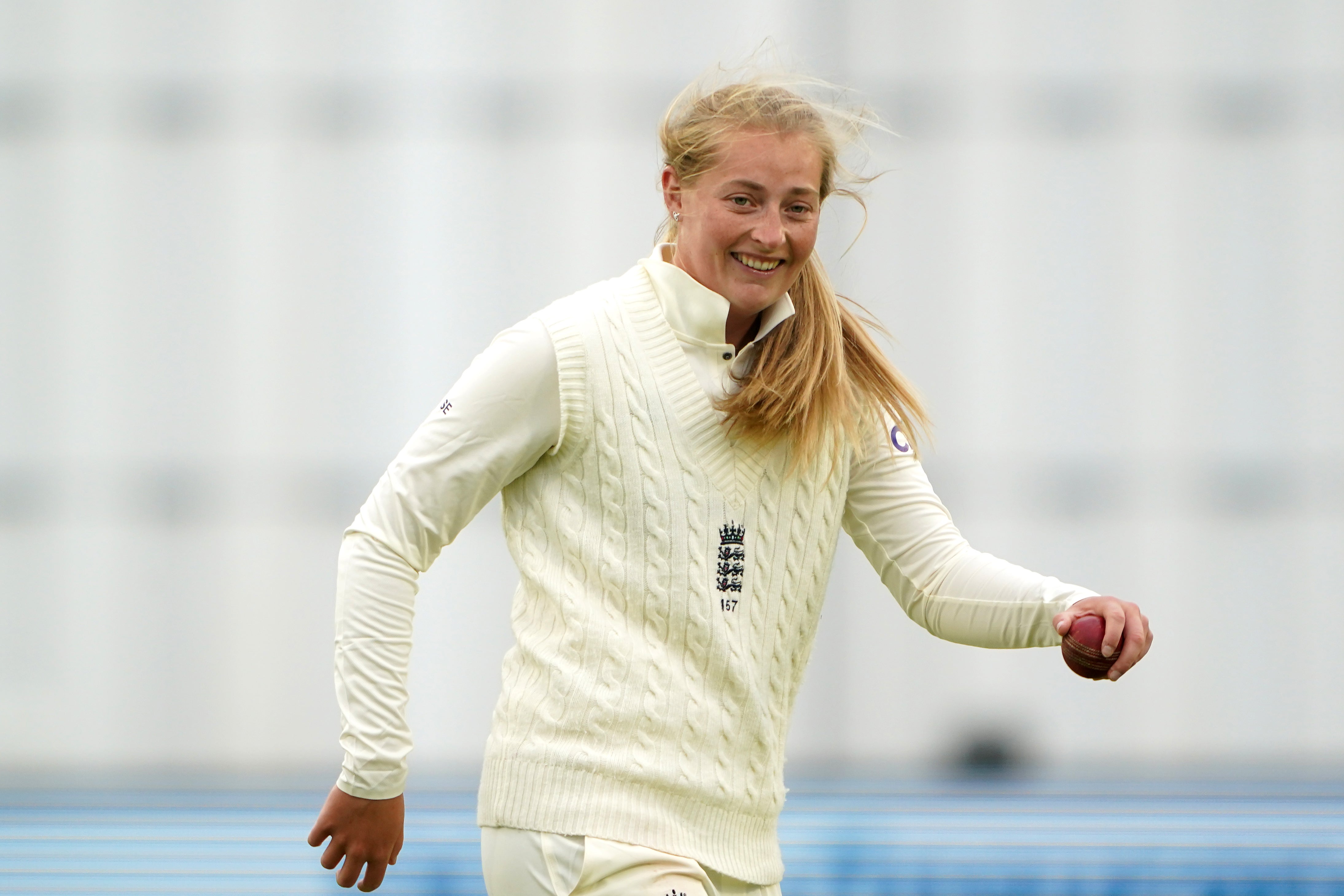England’s Sophie Ecclestone claimed three wickets at the start of day three as India were bowled out for 231 in the first innings