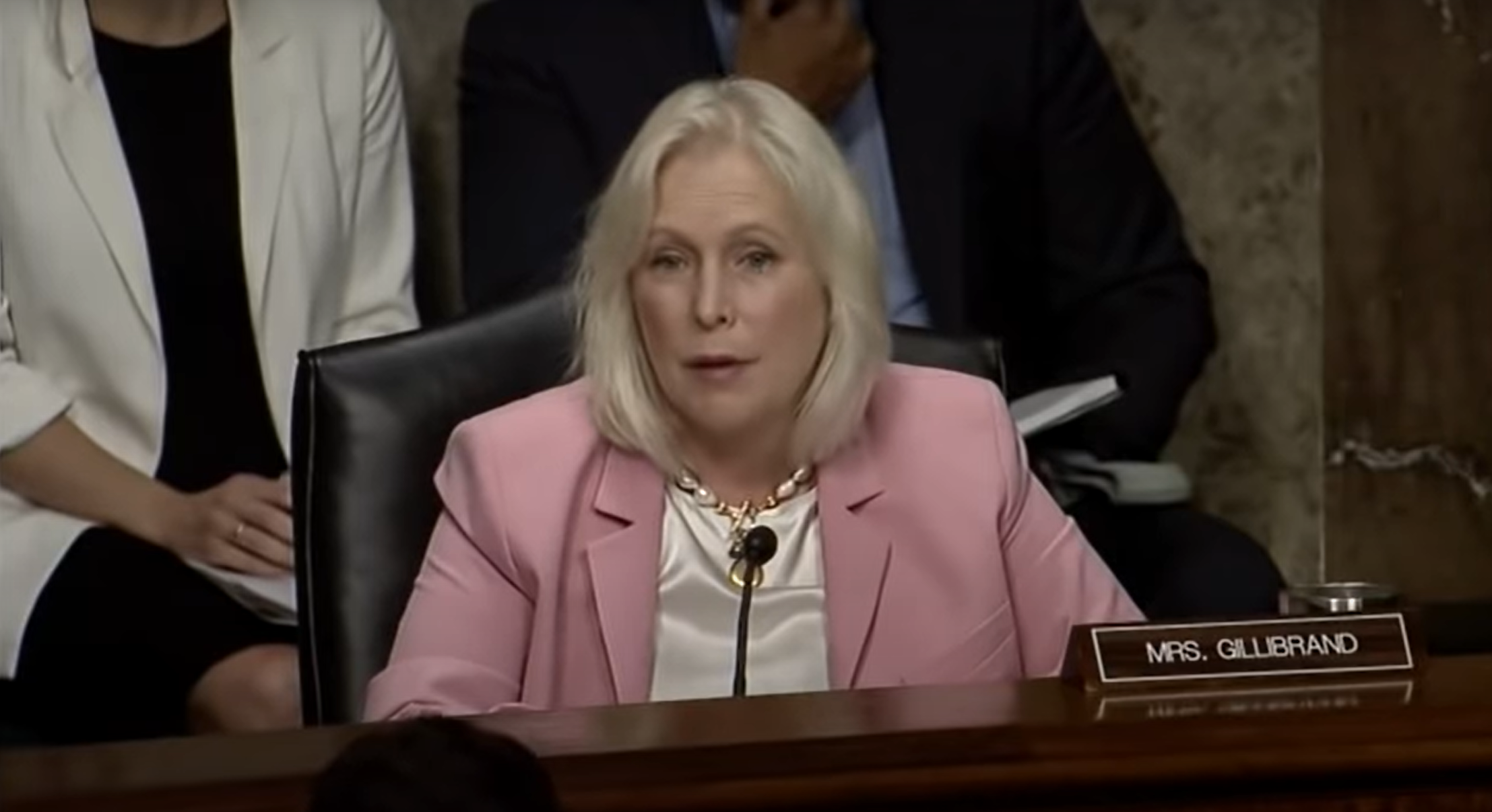 <p>Kristen Gillibrand grills senior military leadership before the Senate Armed Services Committee   </p>