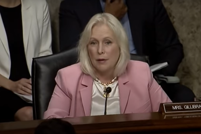 <p>Kristen Gillibrand grills senior military leadership before the Senate Armed Services Committee   </p>