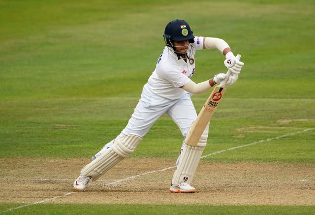 <p>Shafali Verma scored her second Test half-century before the rain delay</p>