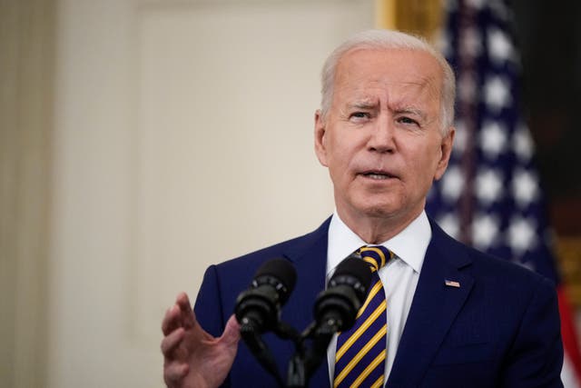 <p>President Joe Biden speaks about the nation’s Covid-19 response and the vaccination program in the State Dining Room of the White House on 18 June, 2021 in Washington, DC. Mr Biden has named Christi Grimm as his pick to be permanent inspector general of the Department of Health and Human Services.</p>