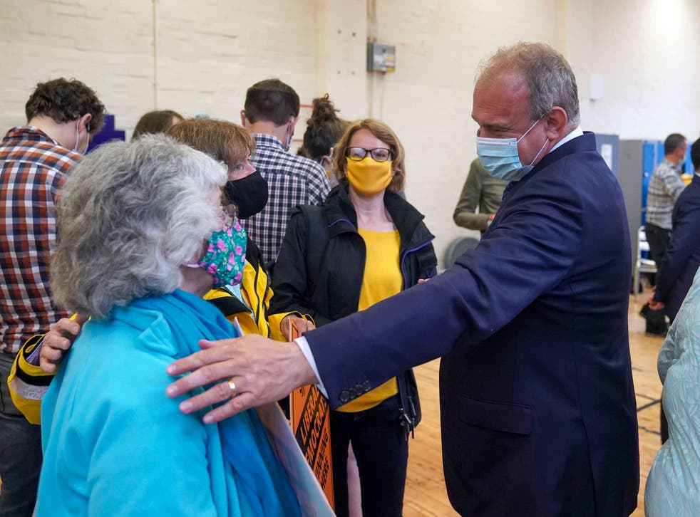 <p>Ed Davey shortly after the by-election victory on Friday</p>