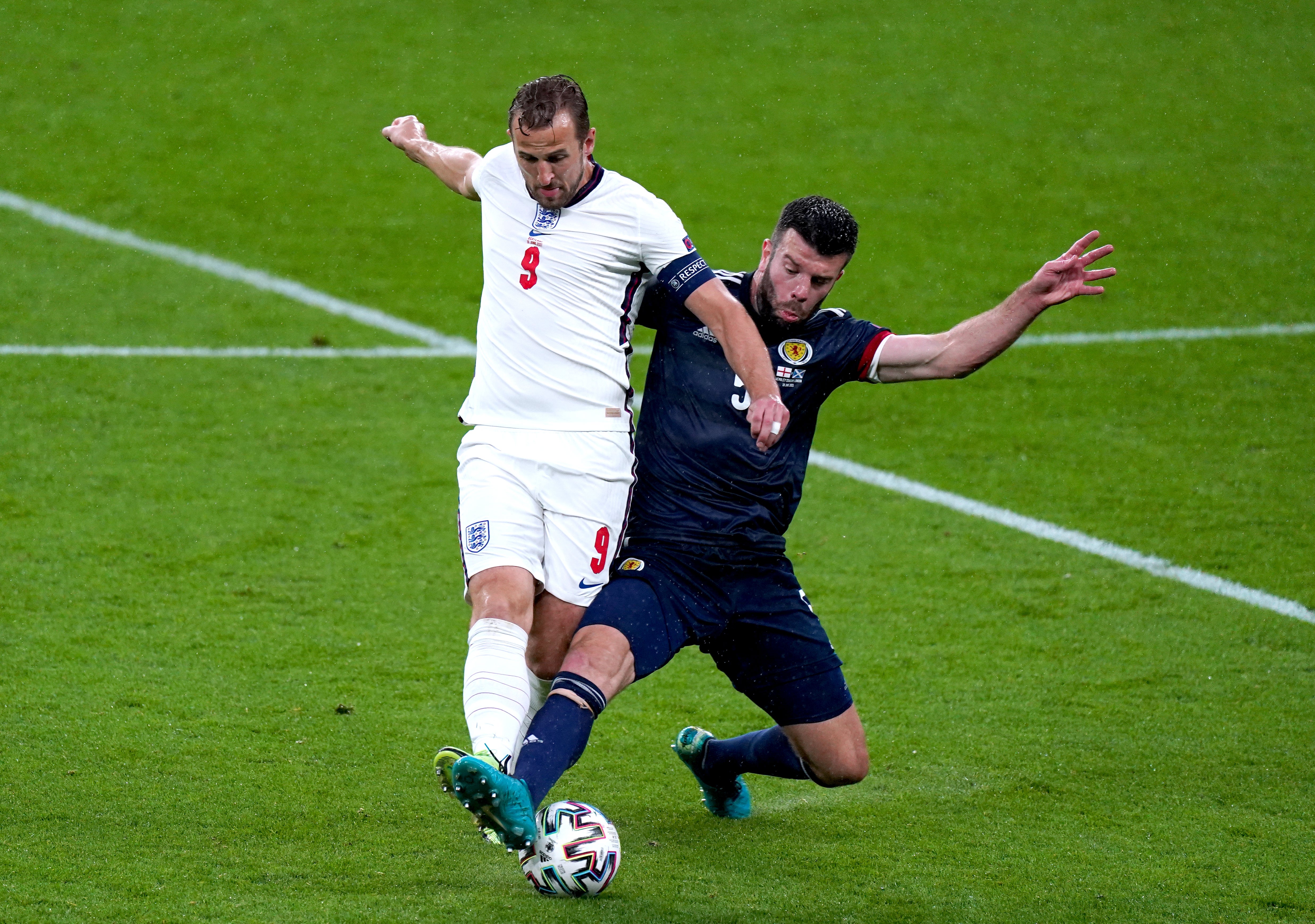 England’s Harry Kane was frustrated by the Scottish defence at Wembley