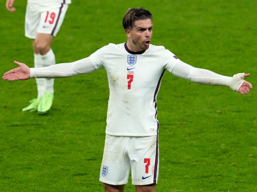 Jack Grealish reacts during England’s draw with Scotland