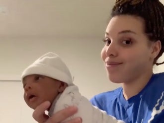 Newborn’s mother, who goes by the username @ibmslady on TikTok, demonstrates how her swaddling technique stops her baby from crying