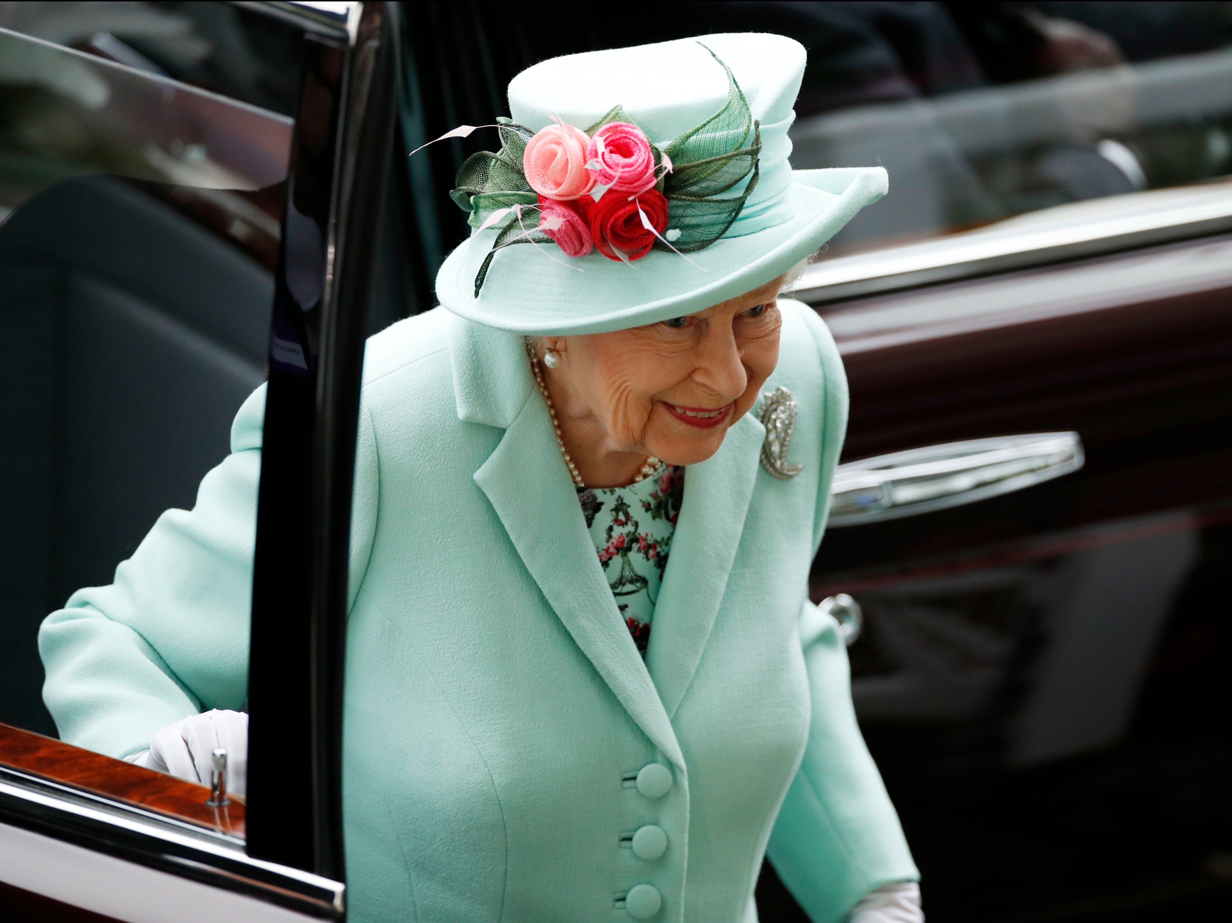 <p>Queen Elizabeth II arrives at the Royal Ascot on Saturday 19 June 2021</p>