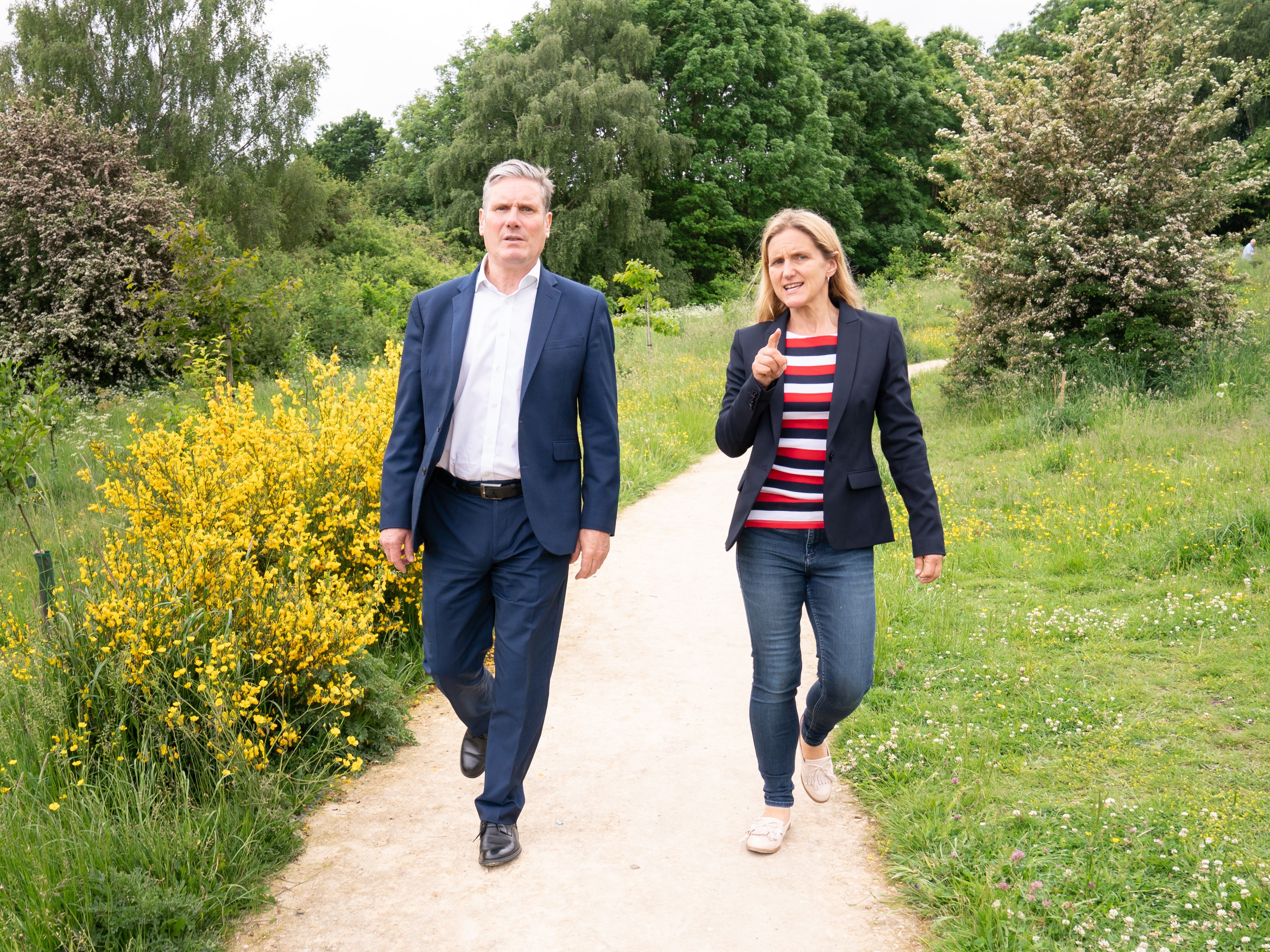 Labour leader Keir Starmer with local candidate Kim Leadbeater