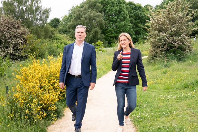 <p>Labour leader Keir Starmer with local candidate Kim Leadbeater</p>