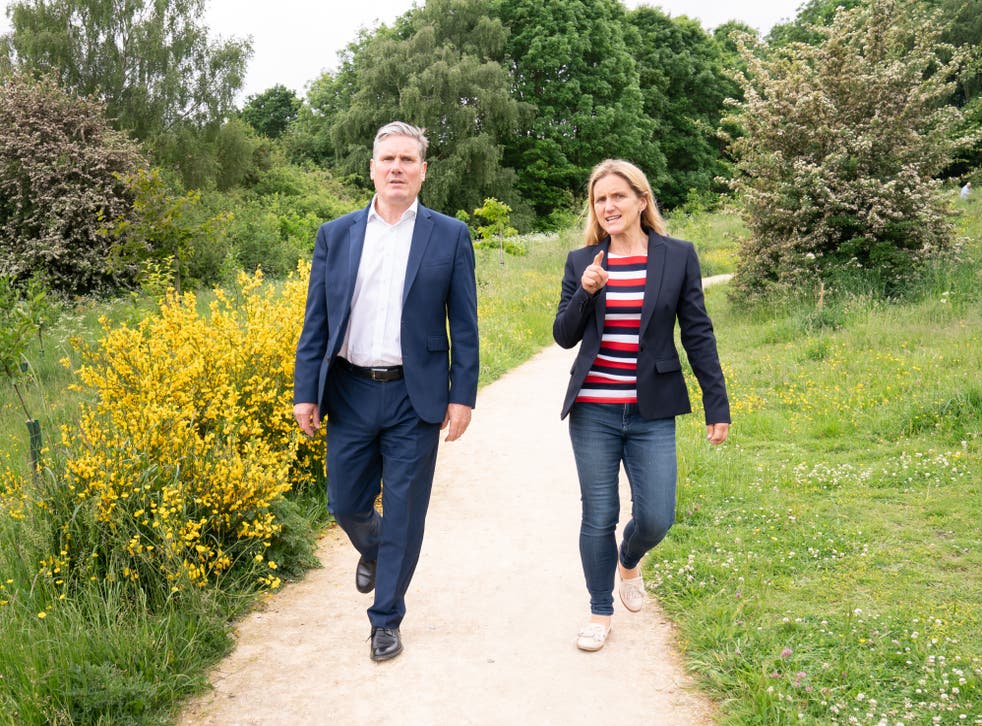 <p>Labour leader Keir Starmer with local candidate Kim Leadbeater</p>
