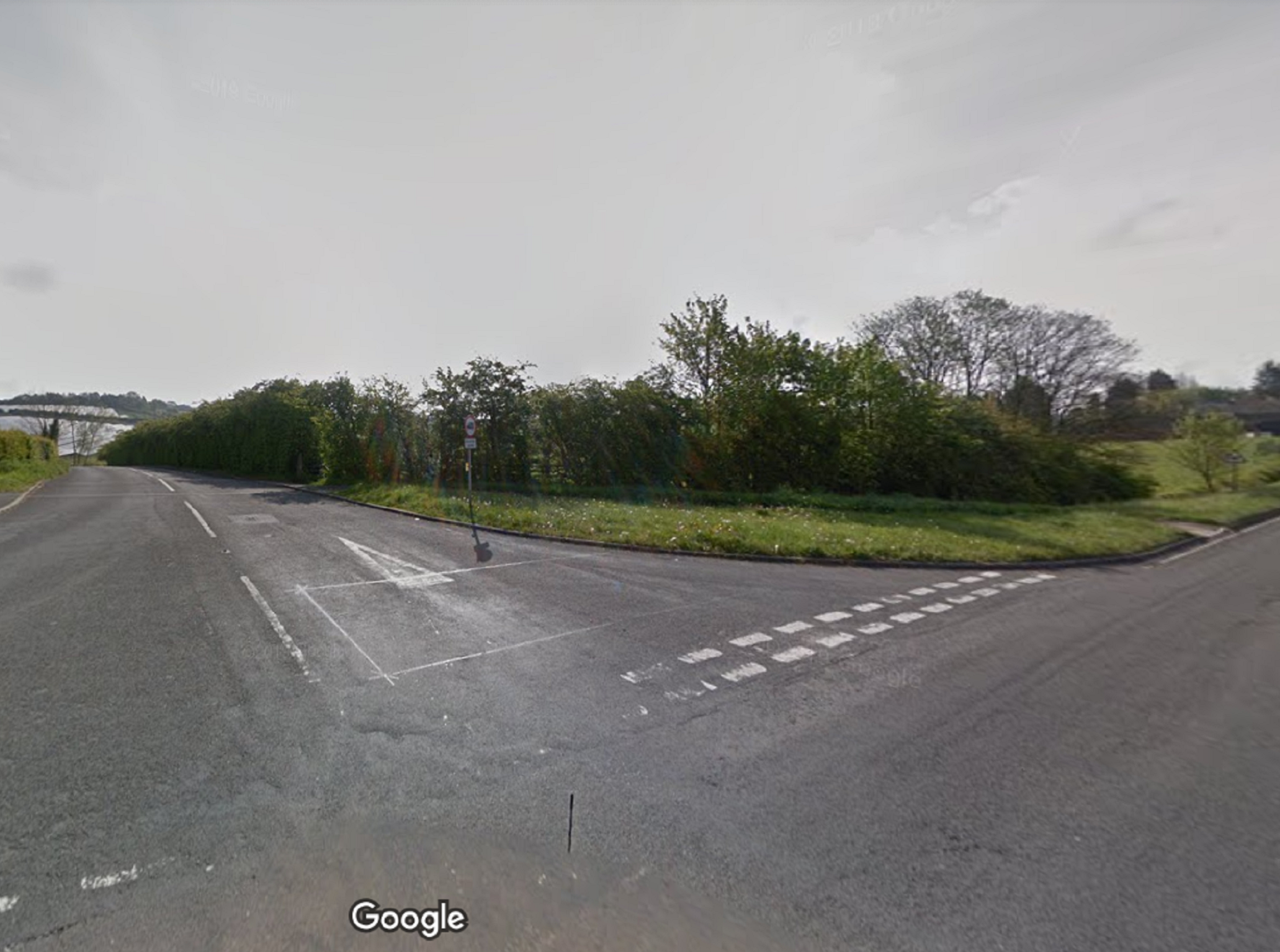The junction of Staveley Road and Tom Lane in Duckmanton, Derbyshire, near where Gracie Spinks was found dead