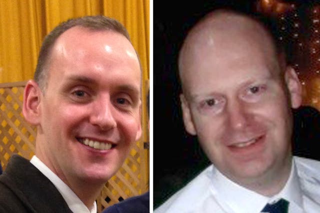 <p>Joe Ritchie-Bennett, James Furlong and David Wails, the three victims of the Reading terror attack</p>