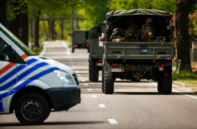 <p>Belgian security forces scoured the northeast of Belgium after Jurgen Conings disappeared on 17 May</p>