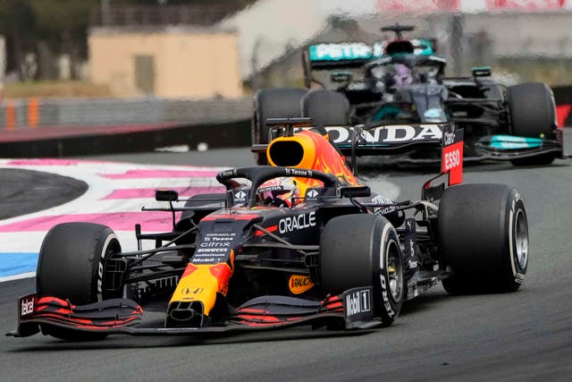 <p>Max Verstappen passed Lewis Hamilton to take the win</p>