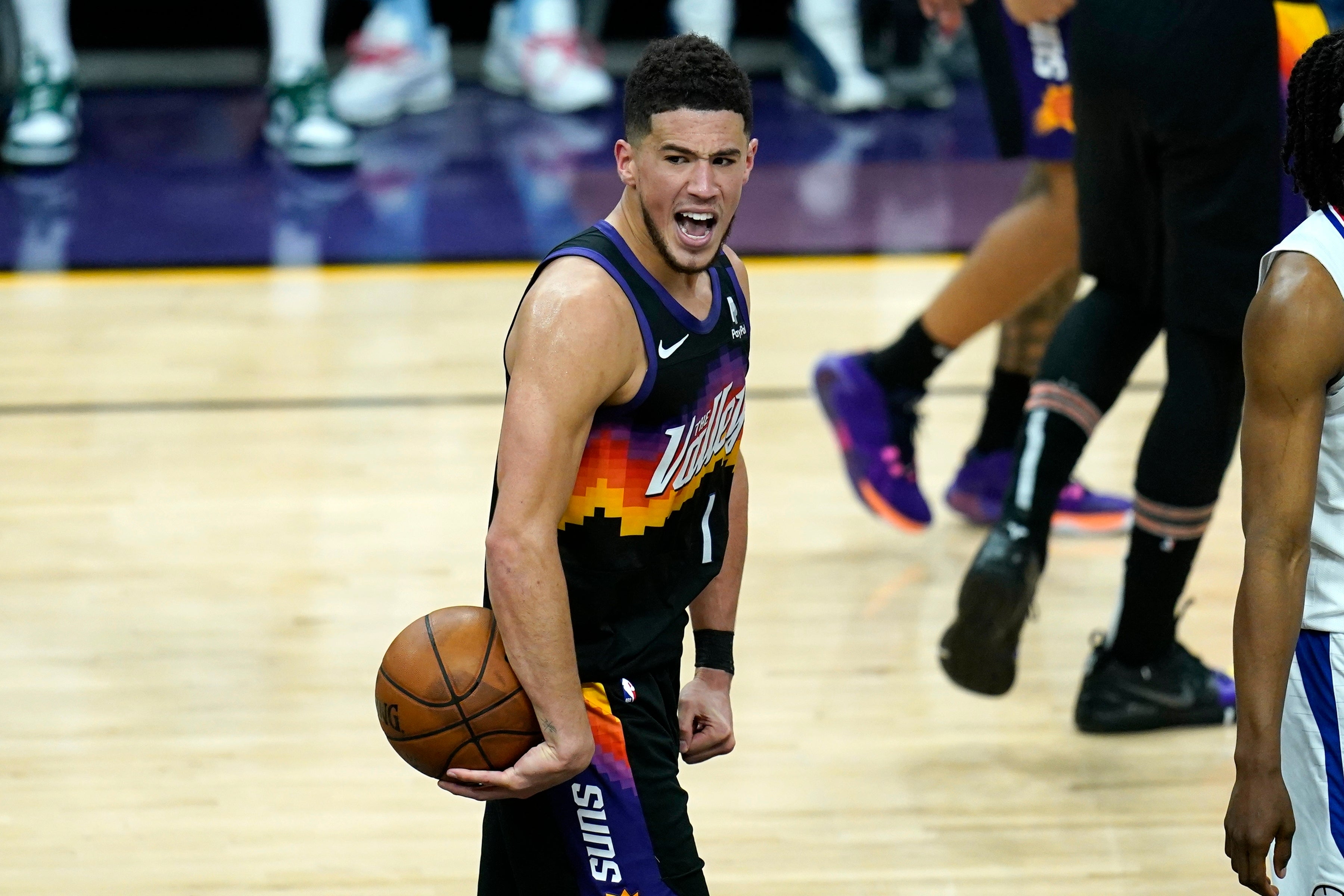 Devin Booker recorded his first career triple-double as Phoenix Suns won game one of the Western Conference final against Los Angeles Clippers