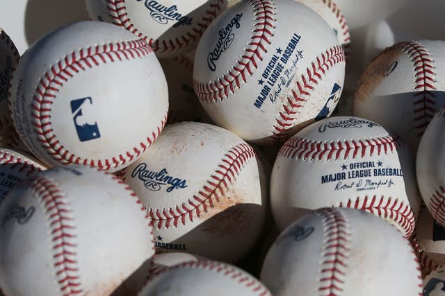 <p>Representative: In this 14 February 2020, file photo, baseballs sit in a bucket after they were used for fielding practice during spring training baseball workouts for pitchers and catchers at Cleveland Indians camp in Avondale, Arizona</p>