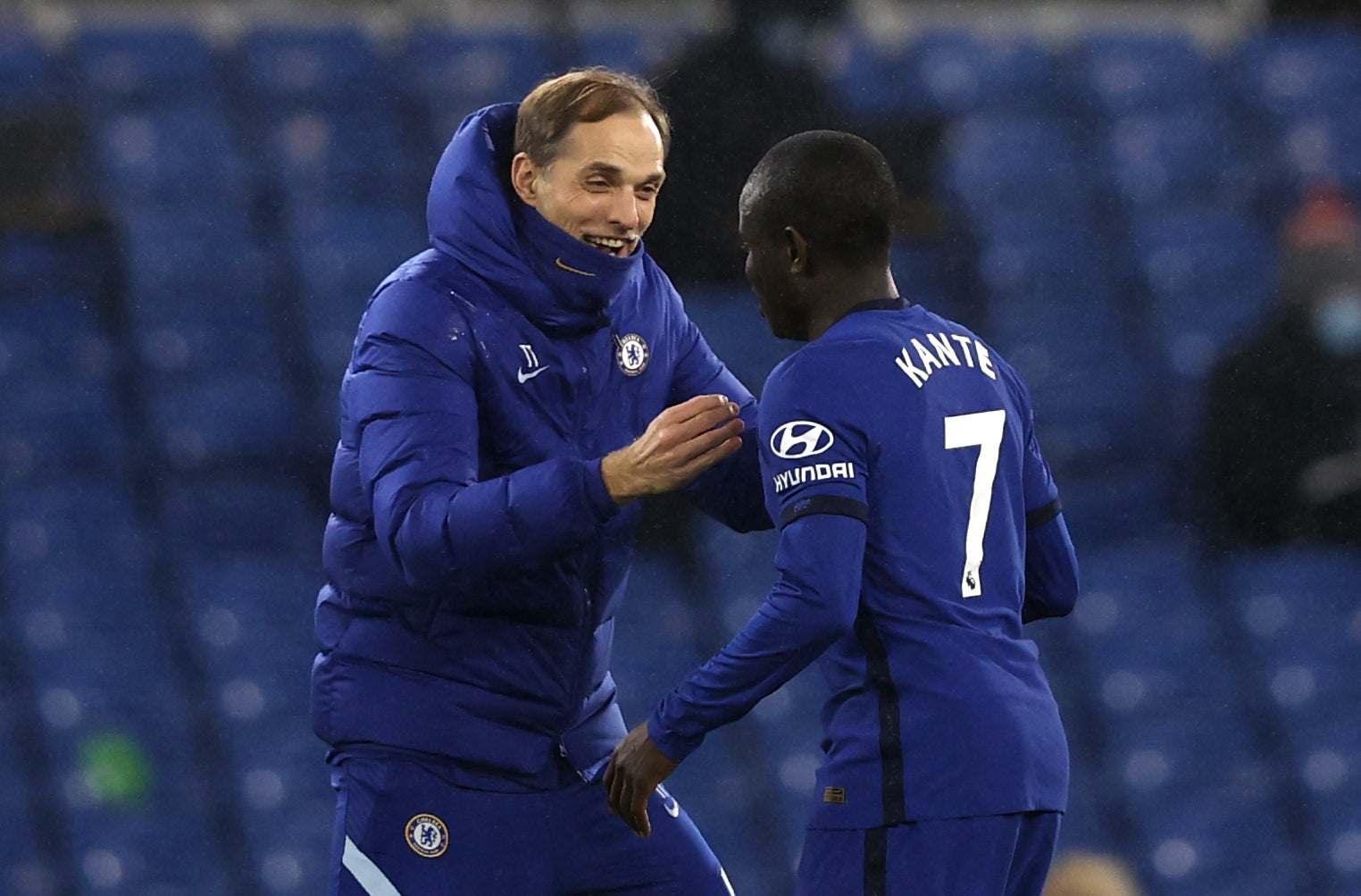 Chelsea manager Thomas Tuchel embraces N’Golo Kante