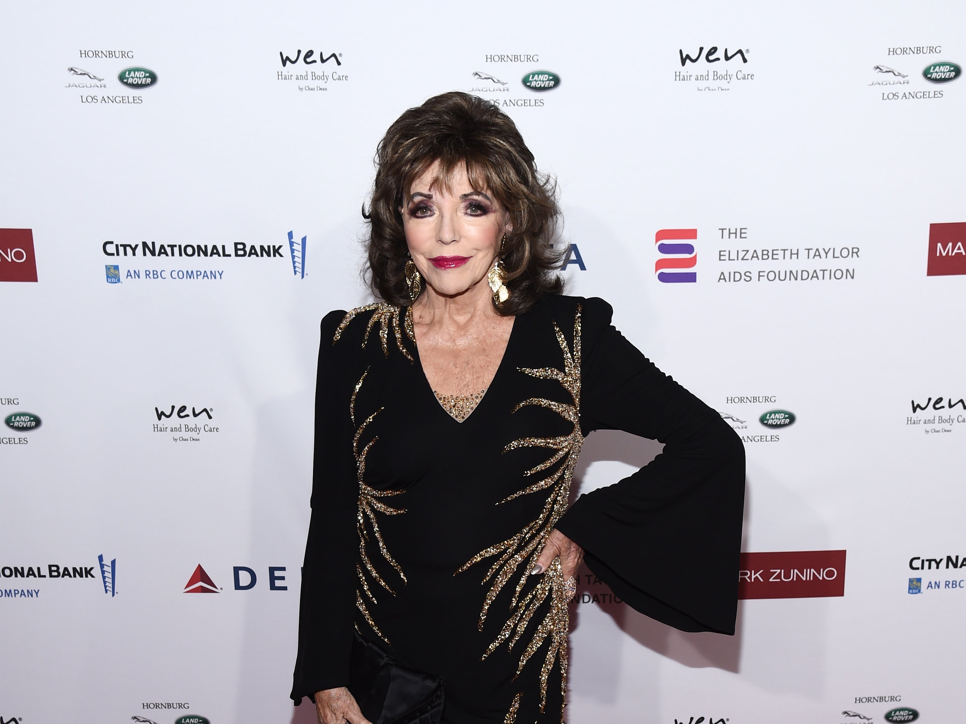 <p>Dame Joan Collins at a charity event in California</p>