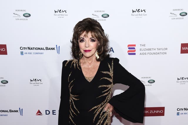 <p>Dame Joan Collins at a charity event in California</p>