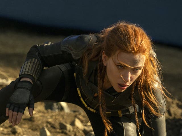 <p>Scarlett Johansson as Natasha Romanoff in Black Widow</p>