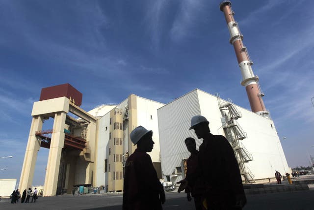 <p>El edificio del reactor en la planta de energía nuclear de Bushehr construida por Rusia en el sur de Irán</p>