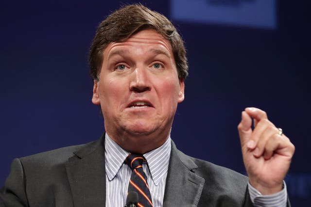 <p>Fox News host Tucker Carlson discusses 'Populism and the Right' during the National Review Institute's Ideas Summit in 2019</p>