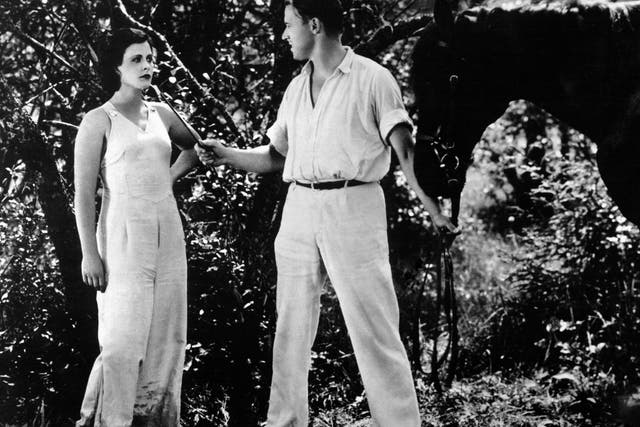<p>Hedy Lamarr and Aribert Mog on the set of ‘Ecstasy'</p>