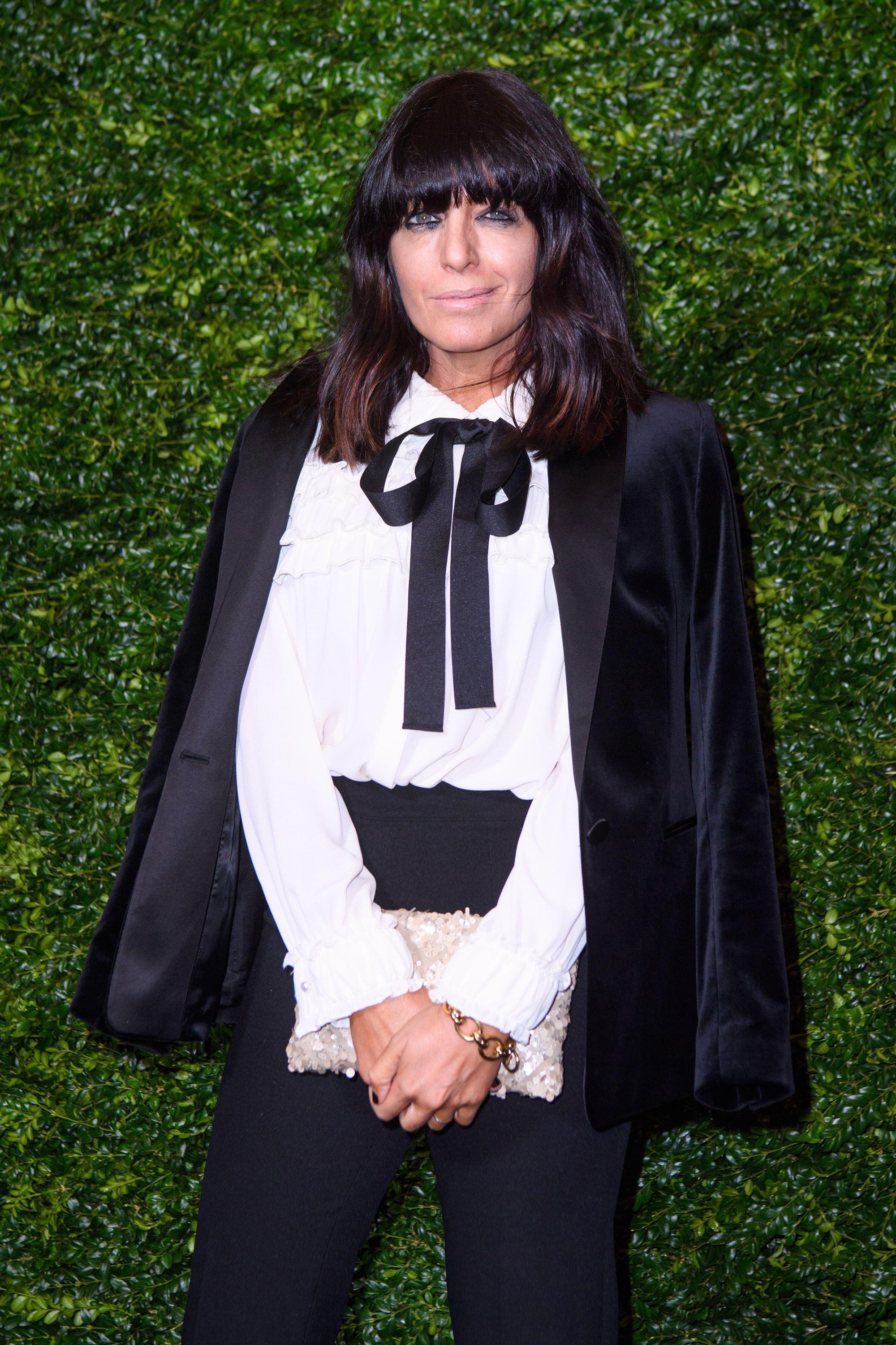 Claudia Winkleman arriving at the Charles Finch and Chanel pre-Bafta party