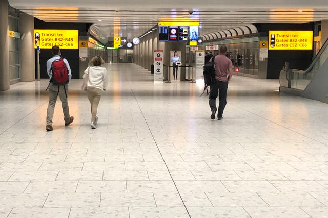 <p>Empty quarter: departing passengers at Heathrow Terminal 5</p>