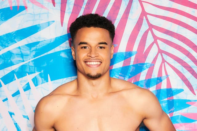 <p>Toby Aromolaran as pictured in a promotional image for ‘Love Island'</p>