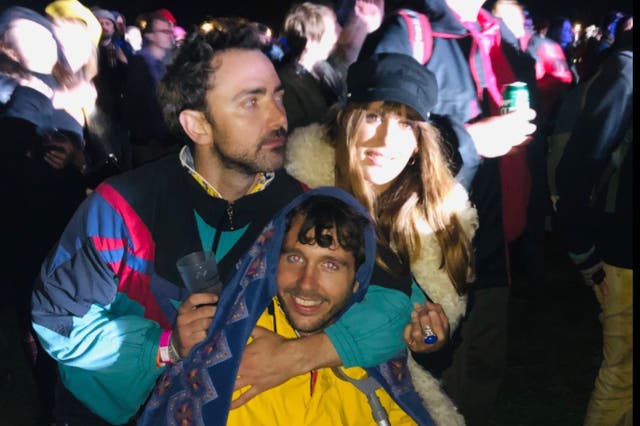 <p>Head of Culture Patrick Smith with friends at End of the Road festival in 2019</p>