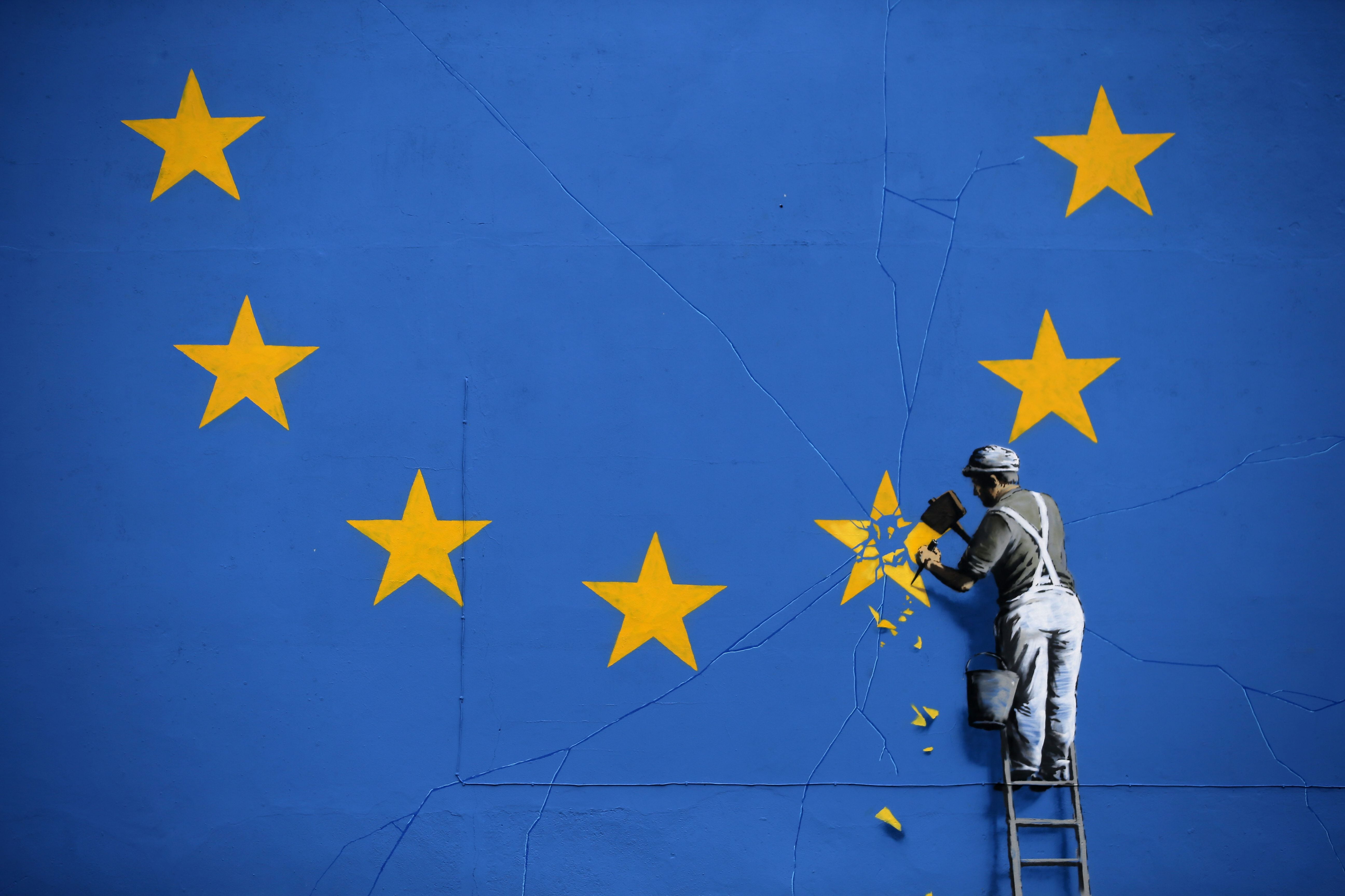 To catch a falling star: Graffiti artist Banksy’s Brexit-themed mural in Dover