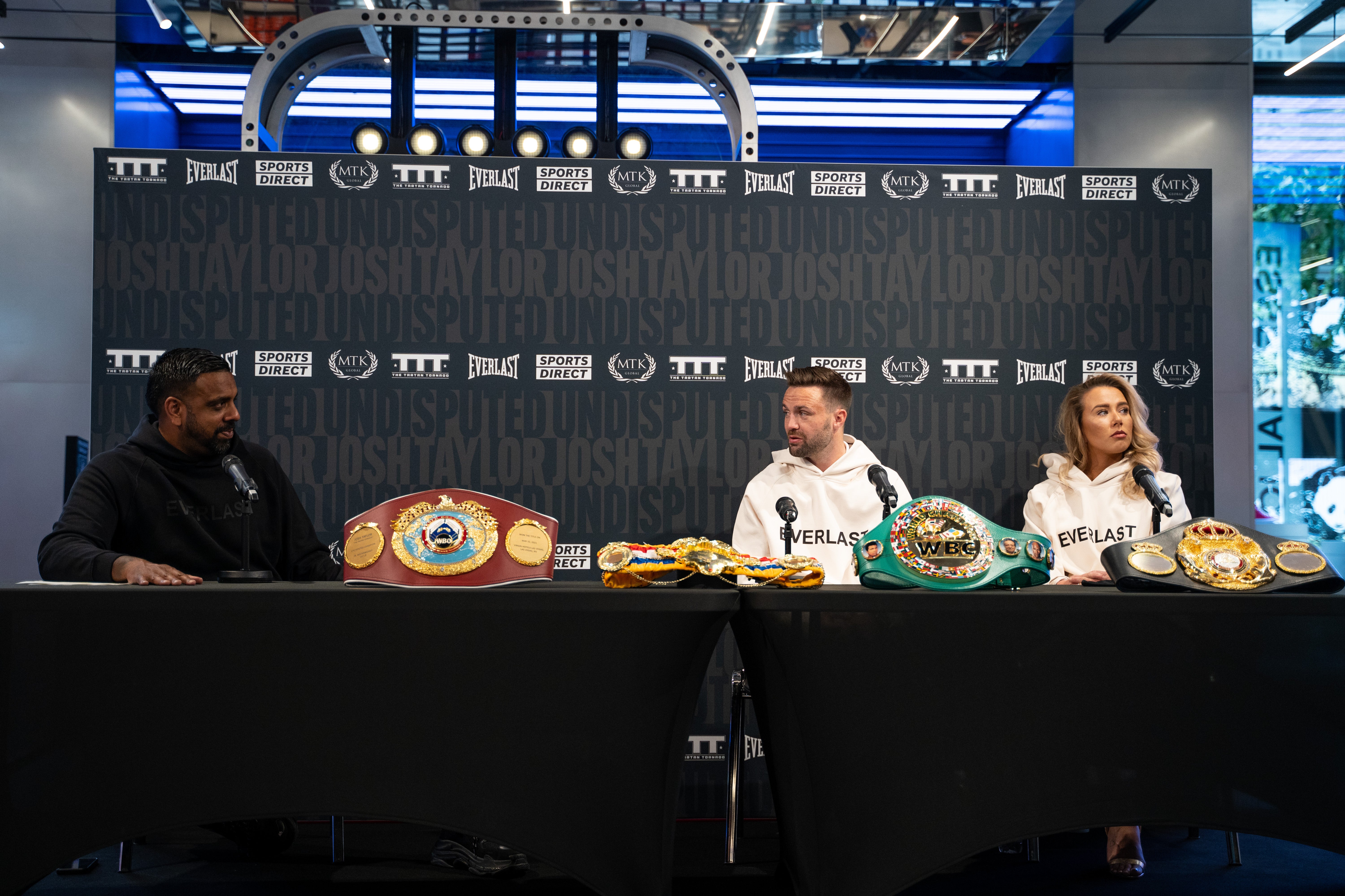 Josh Taylor speaks to the media following his world title victory over Jose Ramirez to become undisputed champion