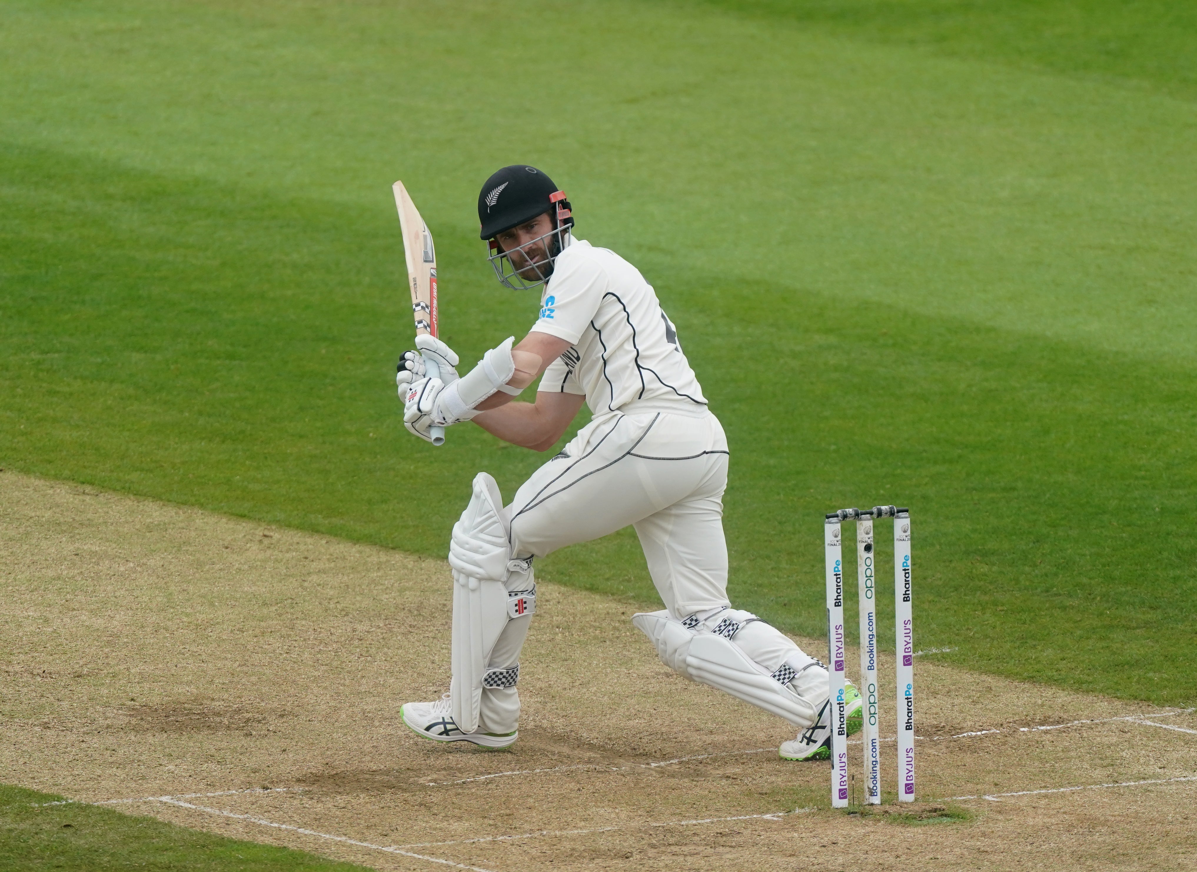 Kane Williamson bats against India
