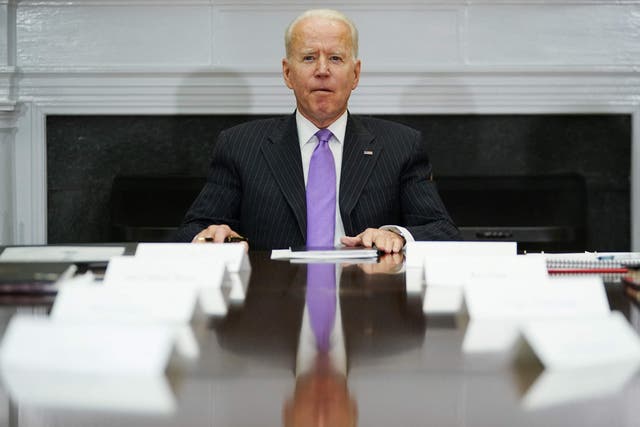 <p>Joe Biden heads a meeting in the White House on Tuesday</p>