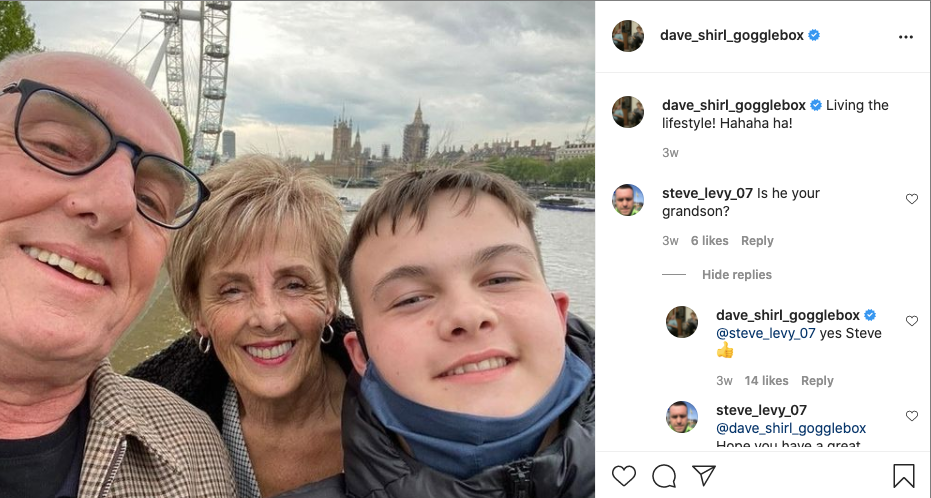Dave and Shirley enjoyed a day out in London with their grandson