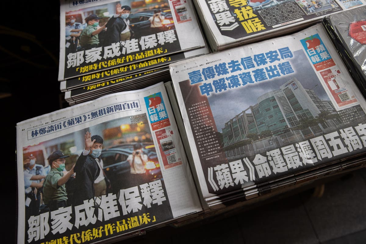 Hong Kong's pro-democracy Apple Daily newspaper says it will close by Saturday | The Independent