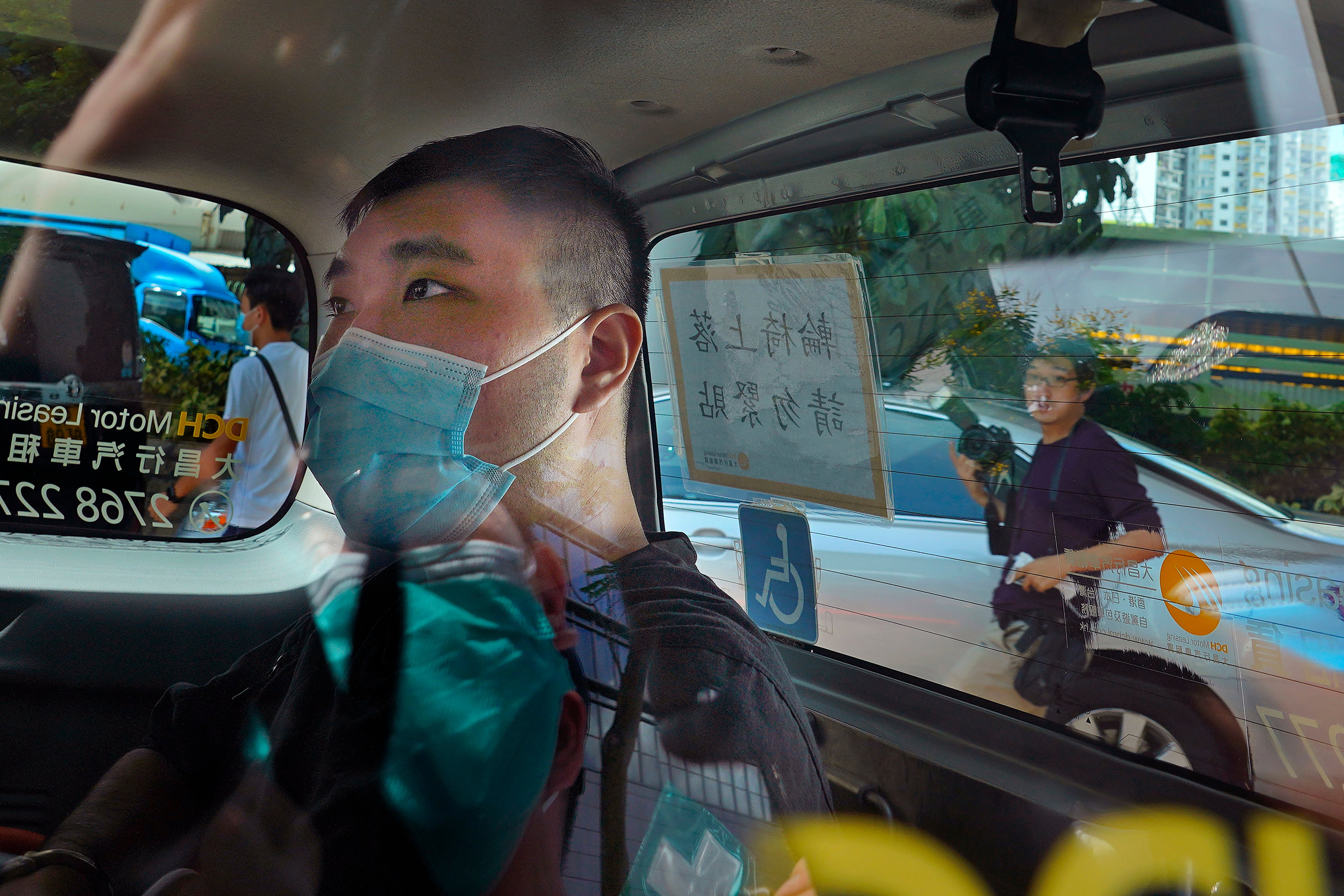 File: Tong Ying-kit arrives at a court in a police van in Hong Kong on 6 July, 2020