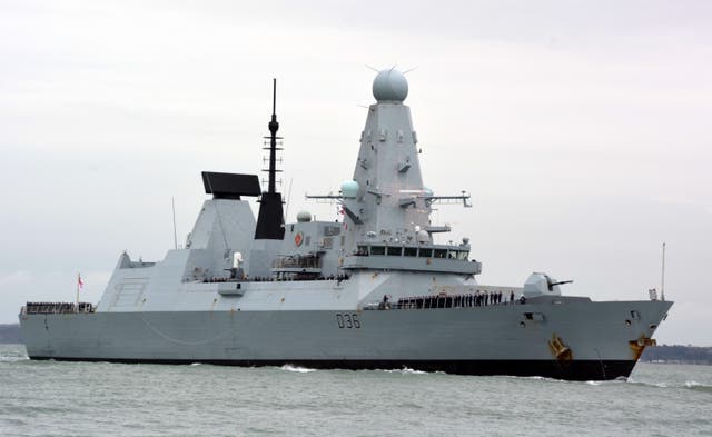 <p>HMS Defender, target of Russian warning shots</p>