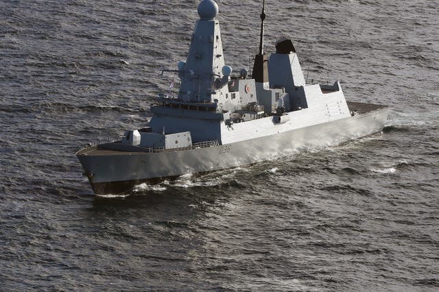 <p>‘HMS Defender’ at sea</p>