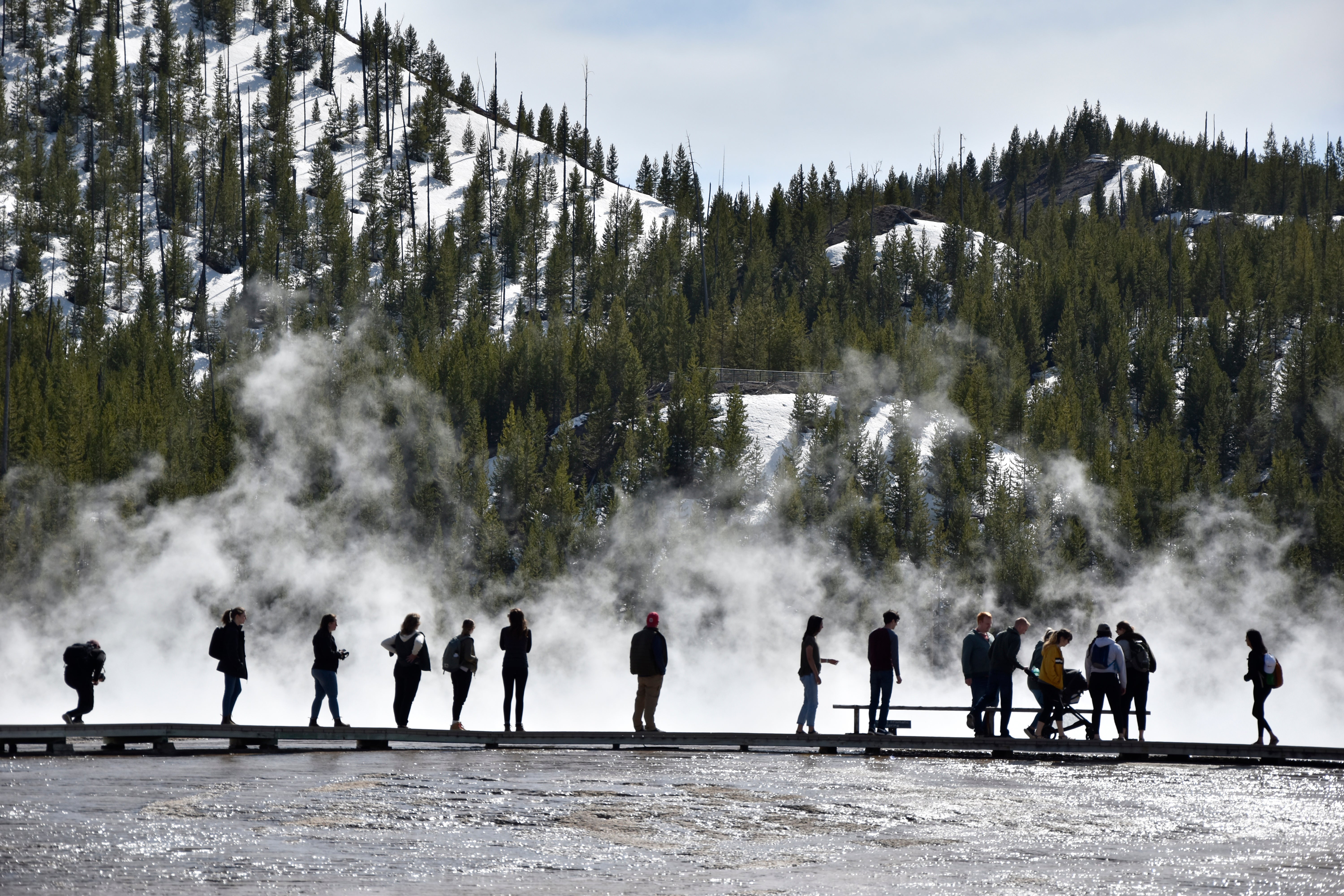 Visitors at Yellowstone, Wyoming