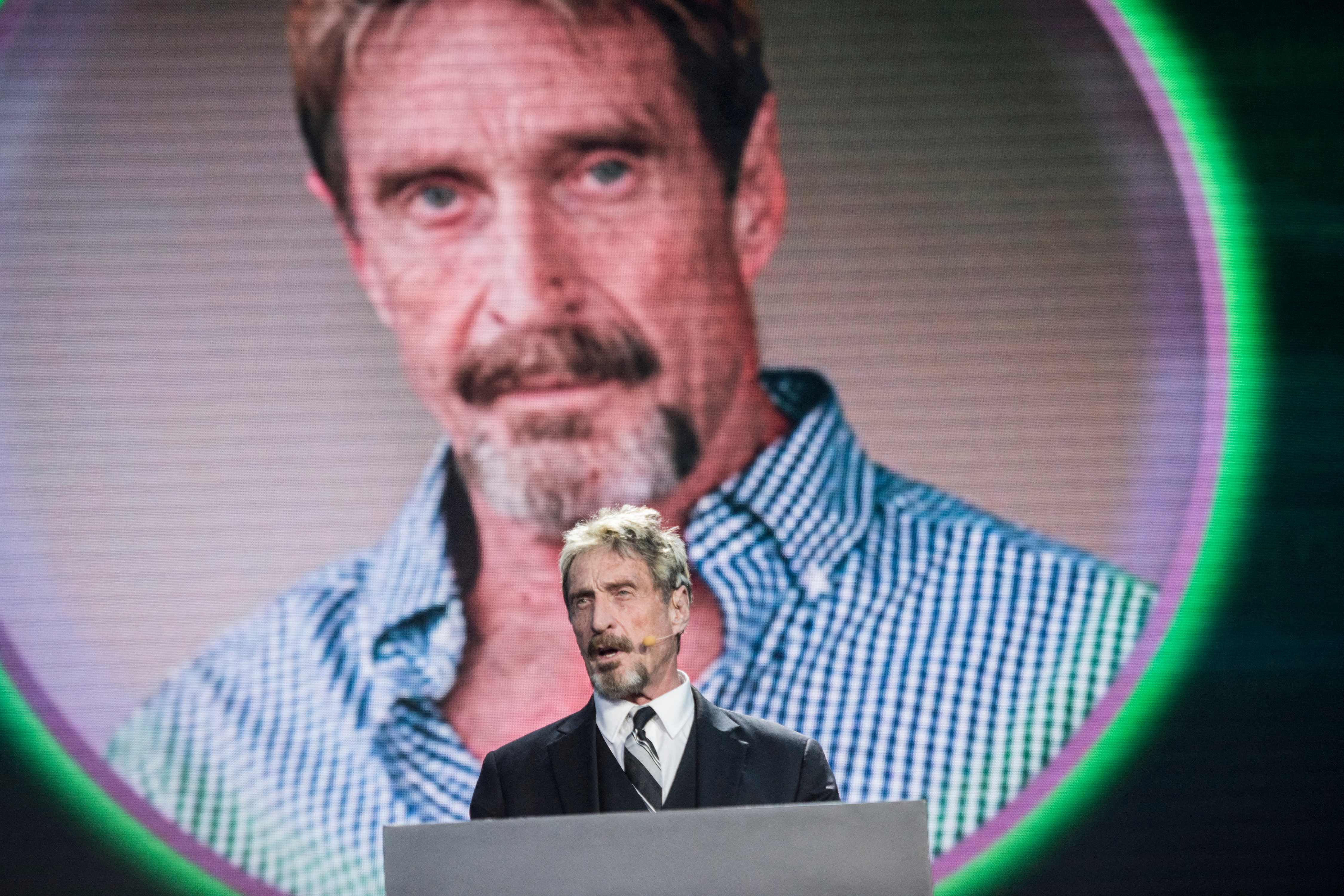 John McAfee, founder of the eponymous anti-virus company, speaking during the China Internet Security Conference in Beijing