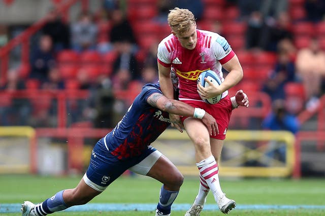 <p>Louis Lynagh in action for Harlequins</p>
