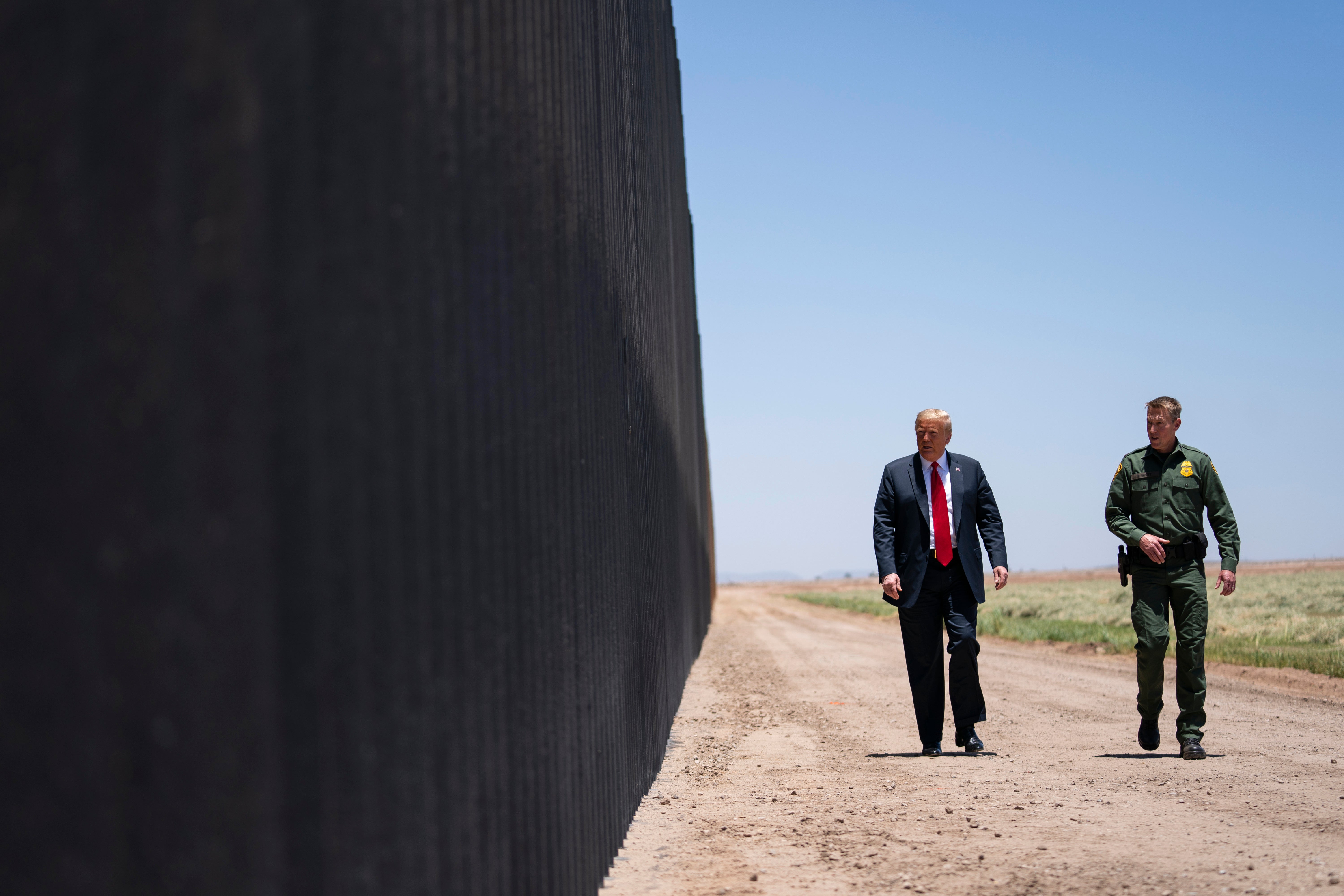 Donald Trump slammed Joe Biden’s border policies as ‘depraved’ today in an op-ed ahead of the former president’s visit to the US-Mexico border.