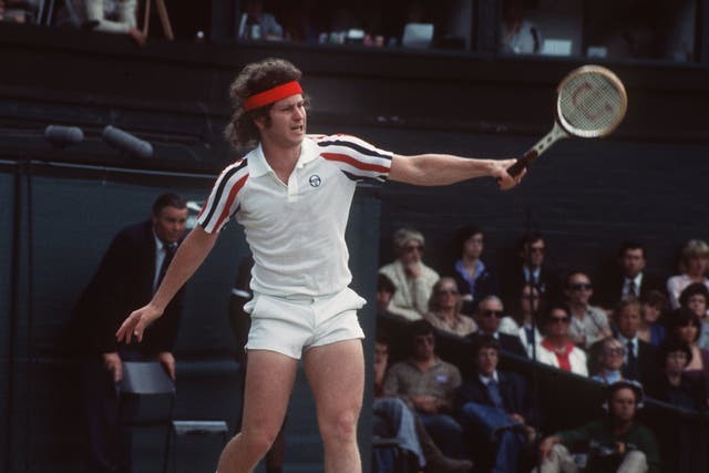 <p>John McEnroe playing at Wimbledon in 1980. </p>