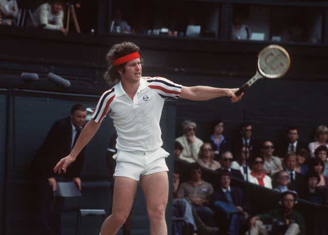 <p>John McEnroe playing at Wimbledon in 1980. </p>