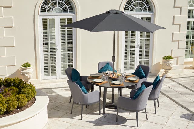 <p>Birkin 6R – 6-Seat Dining Set with Ceramic Glass Top Table, ?2,745, Moda Furnishings</p>