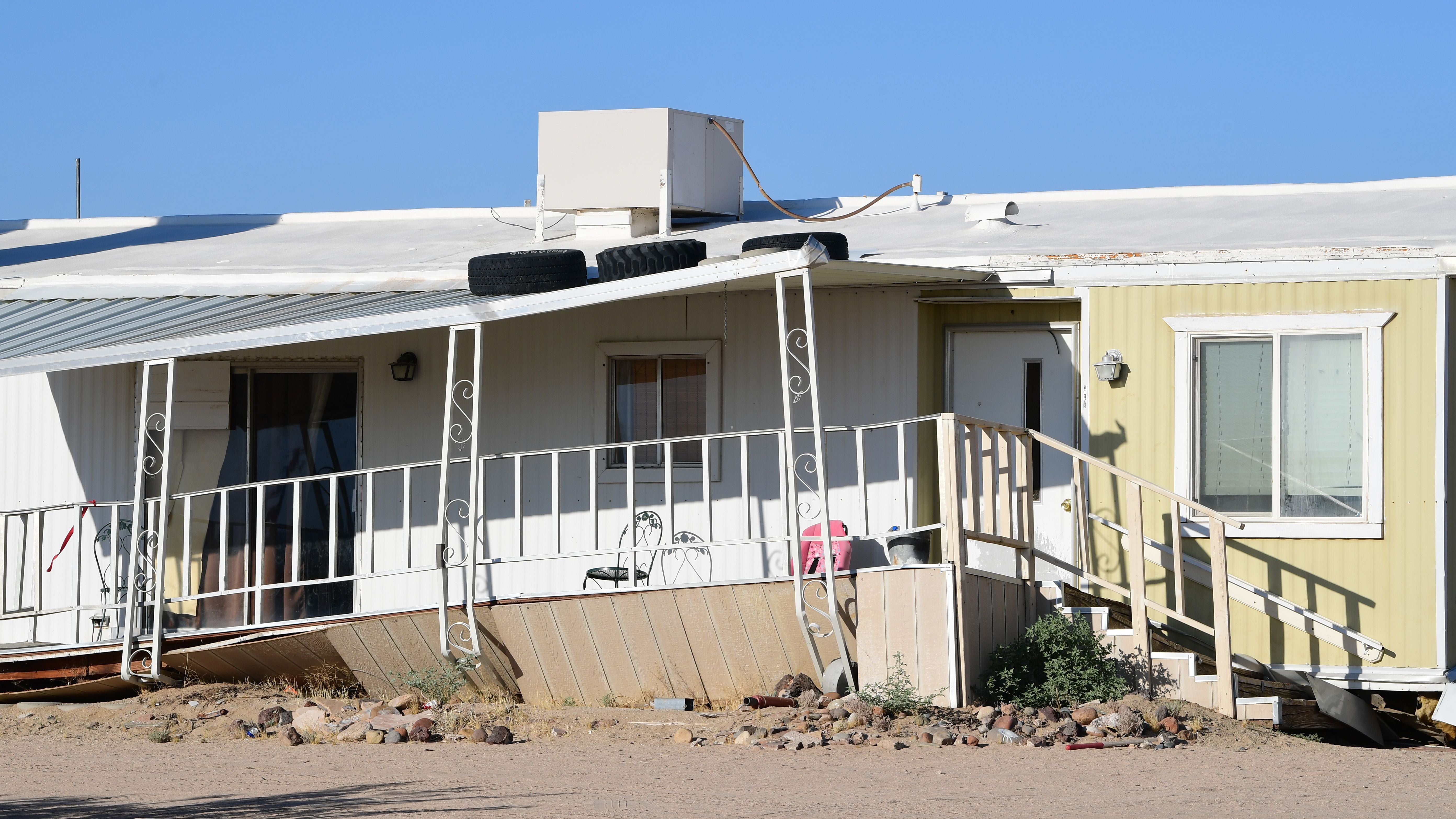 Damaged home is seen after a 6.4-magnitude earthquake hit in Ridgecrest, California, on 4 July, 2019