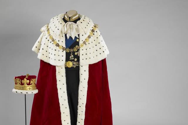 <p>The coronation robe and coronet worn by Prince Philip during the queen’s coronation </p>