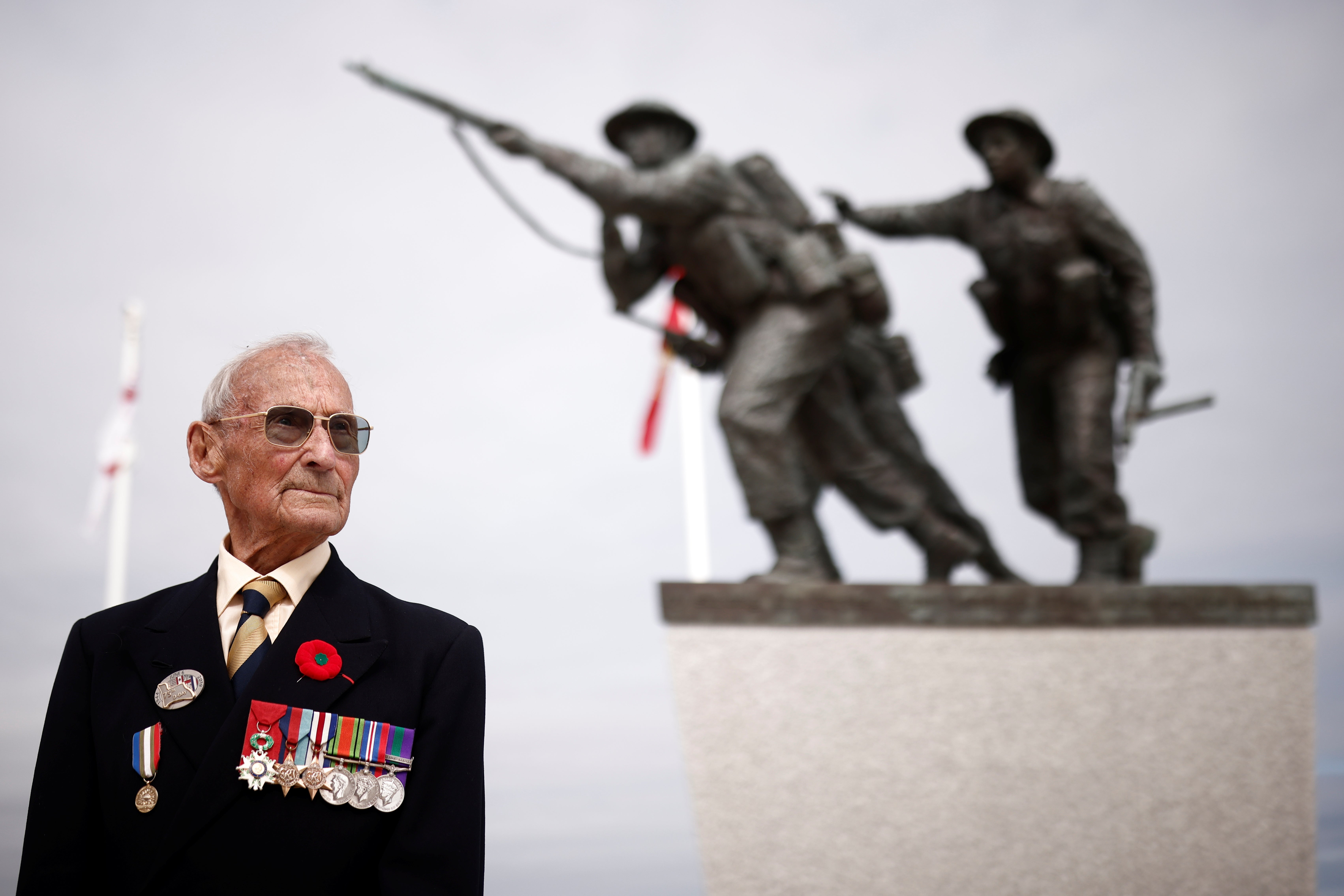 David Mylchreest, a 97-year-old British veteran of the Normandy campaign, was the only veteran to attend the opening of the Normandy Memorial