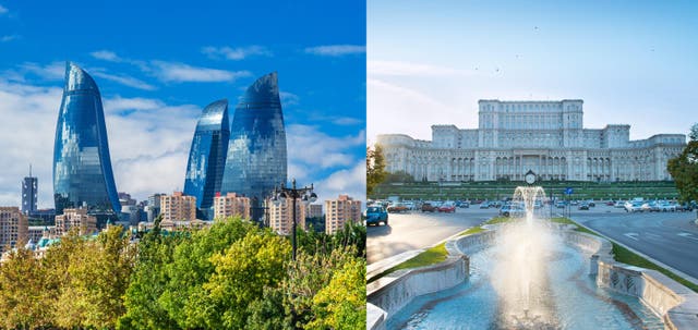 Baku and Bucharest (Alamy/PA)